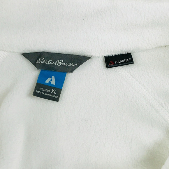 Eddie Bauer Women's XL Jacket White PolarTec Fleece First Ascent 1/4 Zip AB10 - Picture 2 of 4